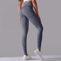 Mallas de Yoga de nailon para mujer, pantalones deportivos de cintura alta, elásticos, ajustados, transpirables, para entrenamiento - details 3