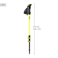 Aktive - Bastón trekking extensible, cómodo y ligero, pesa 225 gr, de aluminio con empuñadura de EVA y puntera metálica, regulable 62-135 cm, sistema de cierre rápido, correa ajustable, bastones de trekking plegables, bastón senderismo - details 3