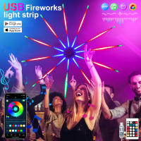 Tira De LED RGBIC Colorida Con Control Por Voz Y Timer Para Ambiente Fuegos Artificiales USB Para Decoración De Hogar Y Musica - details 9