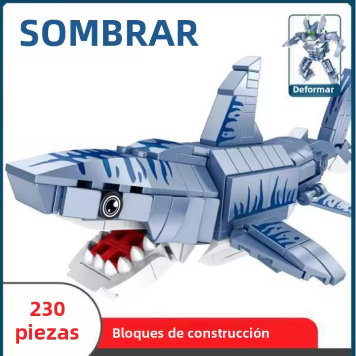 Bloques De Construcción De Animales Marinos DIY Juguete Creativo De Ensamblaje Para Niños Y Adultos Cangrejo Tiburón Langosta Robot Regalo - 1