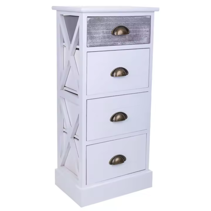 WANDERLUST DECO Sinfonier de madera blanco 35x25x76h cm de estilo Romántico - 1