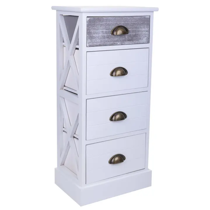 WANDERLUST DECO Sinfonier de madera blanco 35x25x76h cm de estilo Romántico - 1