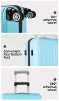 S7 STAR LG57262-LG57269 Juego 3pcs Maletas Rígidas de Viaje, Cabina Maleta ABS Set 3, Maletas ABS  de Viaje con 4 Ruedas Giratorias, Equipaje Resistente Color Puro 20/24/28in, Pack Equipaje Expandible de Moda - details 0