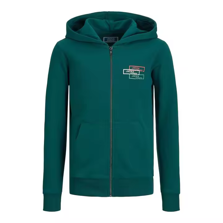 Sudadera JACK & JONES JCOSPACE LOGO SWEAT ZIP HOOD JNR 12221210 VERDE Verde - 1