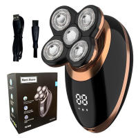 Afeitadora Eléctrica 5 En 1 Para Hombres Cabeza Lisa Cortador De Pelo Nariz Trimmer Cabeza Flotante 5 Cuchillas Recargable Afeitado Barba Rasurador - details 0