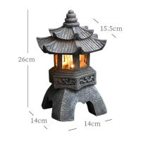 Estatua De Pagoda Solar Para Jardín Exterior Decoración Zen Con Luz LED Saltarina Luces De Jardín De Resina Estilo Japonés - details 2