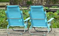 2X Sillas de Playa de T-LoVendo, Plegables, Pack de Dos, Negro, Playa, Piscina, vista completa.