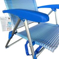 Silla Alta plegable de playa con Cojin estructura de aluminio y tejido Textileno, transpirable y fresco - Maxia Market - details 4