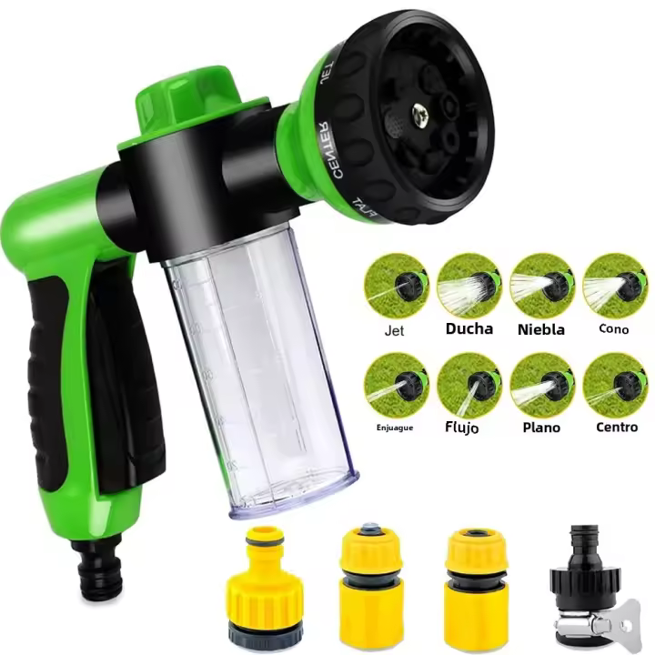 Duchera Para Perros 8 En 1 Limpieza De Mascotas Gato Ducha Pistola De Agua Alta Presión Con Espuma Herramienta De Limpieza Para Animales Jardín Y Coche - 1