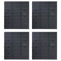 vidaXL Kit de cajas de almacenaje 80 pzas paneles de pared rojo negro - details 4
