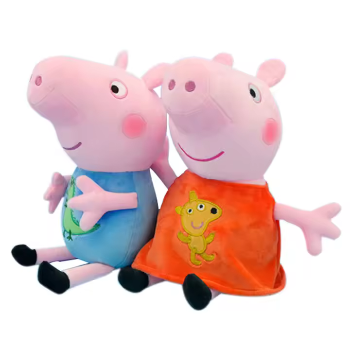 Peluche Peppa Pig Con George Y Su Familia Juguete De Peluche De Tamaño Grande Para Niños Regalo De Navidad Educativo Y Decorativo - 1