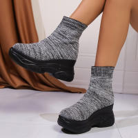 Botas De Pies Altos Para Mujer Invierno 2024 Moda Nueva Zapatos De Caminar Cómodos Botas De Nieve Góticas Tendencia PU Material - details 13