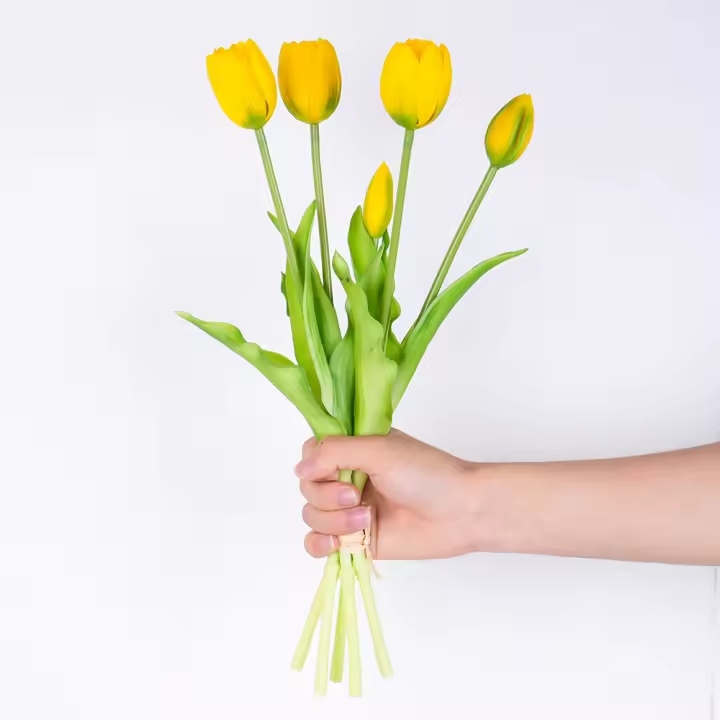 Decoración De Flores Artificiales De Silicona En Forma De Tulipán Para Bodas Y Salones Real Touch Adornos Florales Para El Hogar - 1