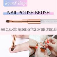 Cepillos De Limpieza Para Uñas Con Cabeza Angular Redonda Resistente Al Acrílico Para Eliminación De Cutículas Y Limpieza De Manicura - details 1
