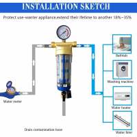 Filter de sedimentos reutilizable-Prefilter de Agua-Filter de sedimentos-Pre-filter de Micras-Accesorio purificador de Agua-Para tuberia de Agua de Pozo-Filter de sedimentos (abrazadera de Manguera de 1/2) ") - details 0