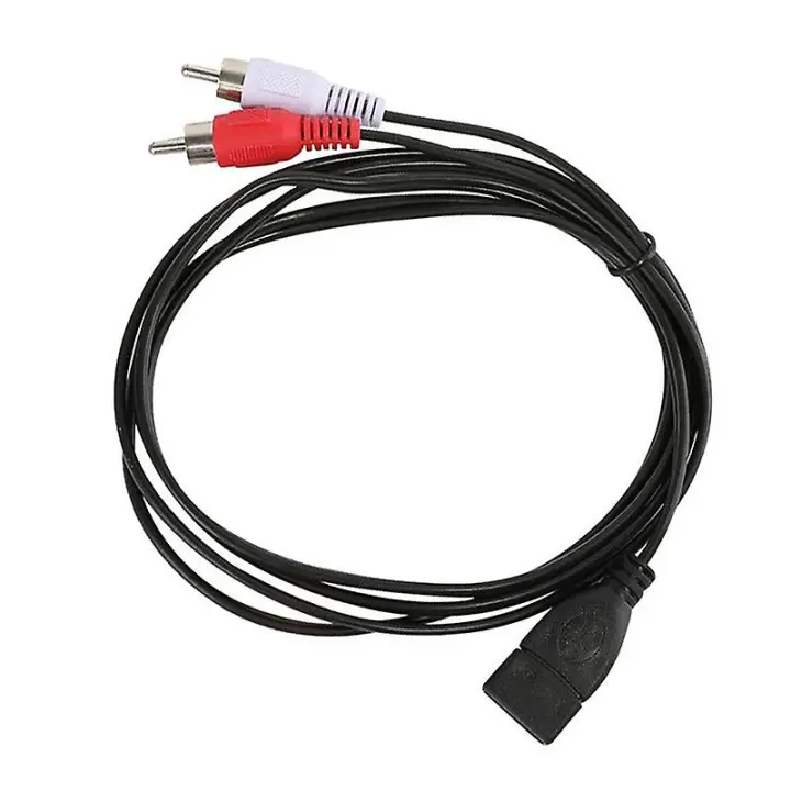 Cable alargador de audio y vídeo de 1,5 m con conector USB A hembra a 2 conectores RCA macho - 1