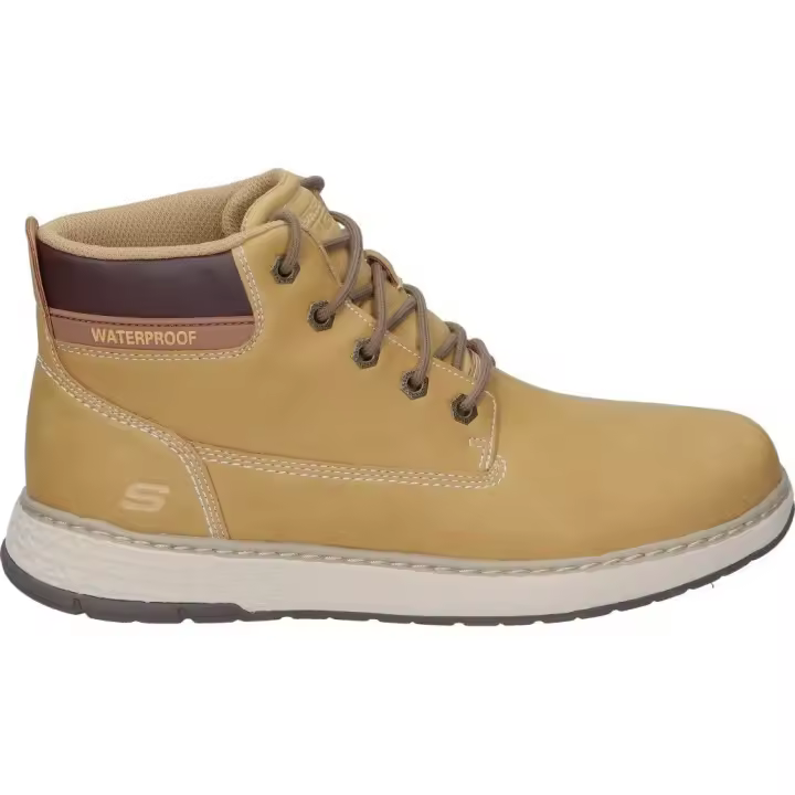 SKECHERS | Botas Skechers Relaxed Fit: Garlan Deno para Hombre – Botas Casual en Color Beige – Botas Cómodas con Cierre de Cordones – Para Invierno – Cómodas y Versátiles – Modelo 205235-WTN - 1