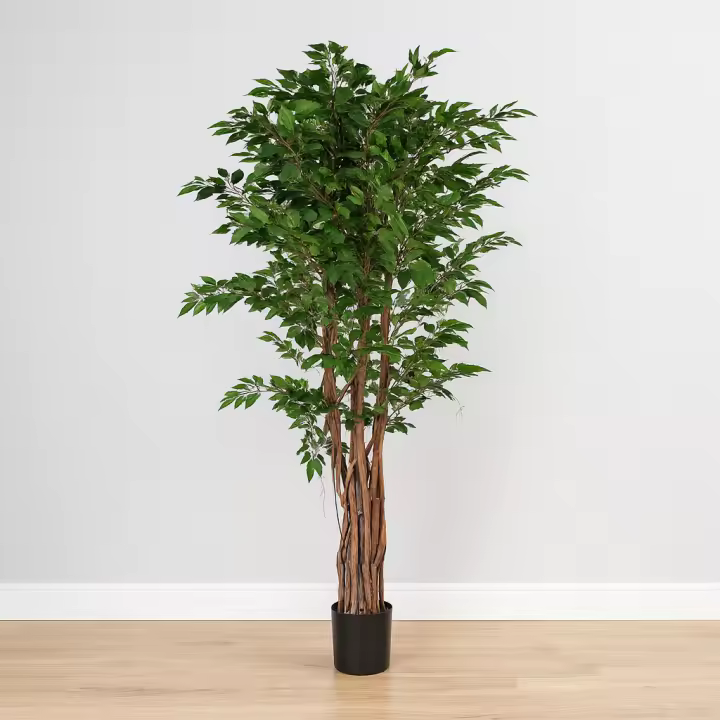 Poenia Arte Floral - Árbol FICUS Artificial 180cm - Ref 631362 - Realista - Tronco de Madera Natural - Árbol Decorativo Ideal para Hogar y Oficina - Sin Mantenimiento - 1