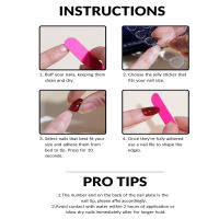 Pegatinas De Uñas Frescas Con Textura Aplicables En Cualquier Tipo De Uñas Adornos De Uñas Postizas De Acrílico Tamaño XS - details 5