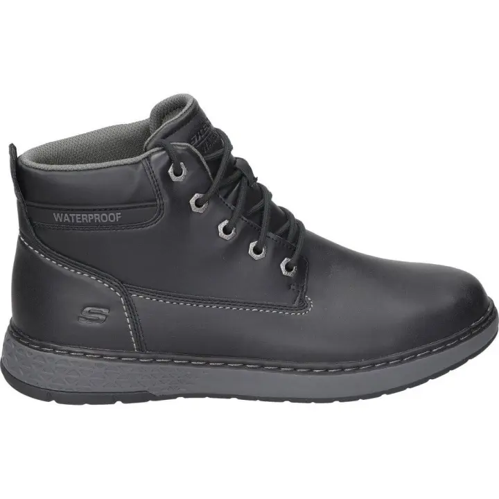 SKECHERS | Botas Skechers Relaxed Fit: Garlan Deno para Hombre – Botas Casual en Color Negro – Botas Cómodas con Cierre de Cordones – Para Invierno – Cómodas y Versátiles – Modelo 205235-BLK - 1