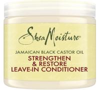 SheaMoisture con Aceite de Ricino Negro de Jamaica Acondicionador sin Enjuague Fortalece y Repara, para cabello rizado, tratado químicamente o peinado con calor.SheaMoisture Tratamiento Sin Enjuague para Cabello Dañado – Aceite de Ricino Negro y Karité - details 0