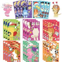 Puzzle De Dibujos Animados Para Niños 8 Pcs Pegatinas De Rostro DIY Decoración Juguete Educativo Regalo Para Niños - details 0