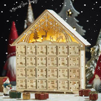 Calendario De Adviento De 24 Días Con Luz Y Cajón De Madera Decoración Para El Hogar Y Jardín Regalo Iluminado Para Niños Organizador De Caja De Dulces - details 0