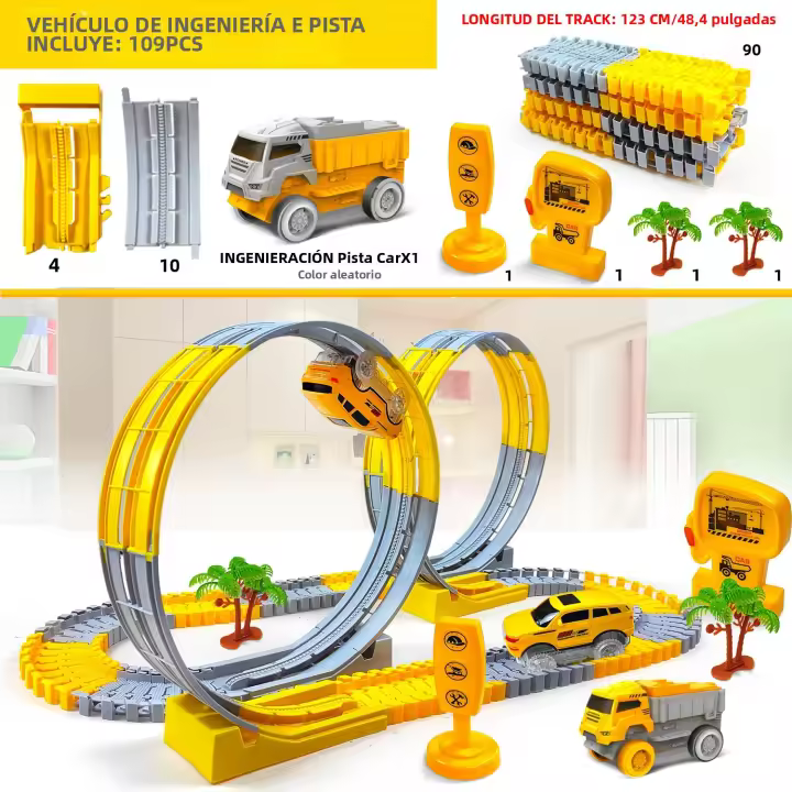 Coche De Dinosaurio Eléctrico Juguete Educativo Para Niños Con Vías Flexibles Y Pista De Climbaje Juguetes Interactivos Para Niños Mayores De 4 Años - 1