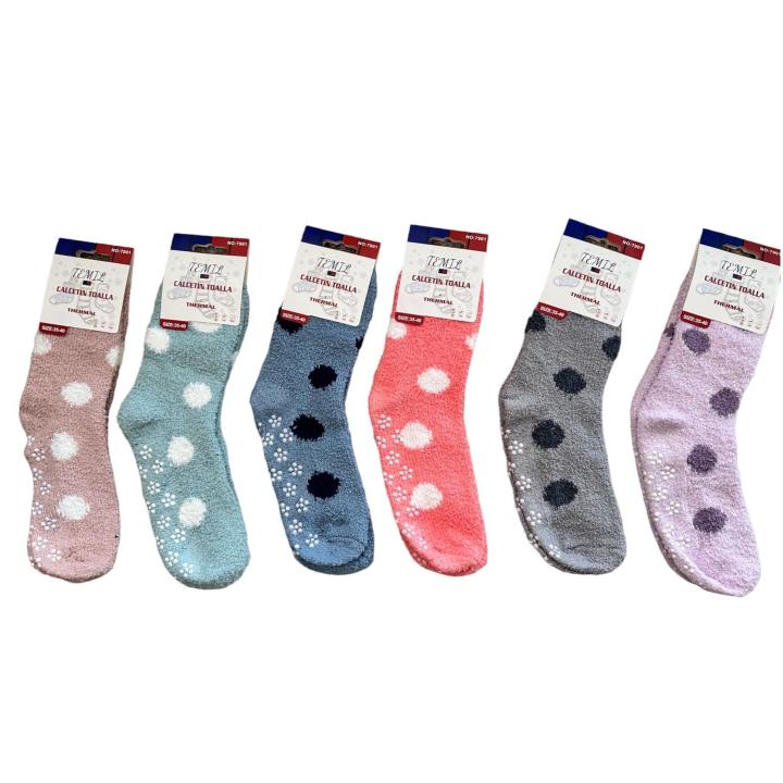 Calcetines Termicos Mujer, 6 Pares Suaves Calcetines Invierno de Mullidos Espesar, Elásticos Calcetines Calentitos para Casa Dormir, Calcetines Mujer Invierno, Calcetines Calentitos de Forro Polar Coral Calcetines Termicos Mujeres y Niñas Suaves Esponjoso