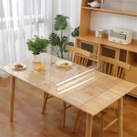 Mantel De PVC Transparente Resistente Al Calor Impermeable Y a La Grasa 1pc Mantel De Comedor Resistente a La Temperatura Y Fácil De Limpiar - details 1