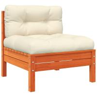 vidaXL Sofá jardín sin reposabrazos con cojines madera pino impregnada Marrón pino, Douglas natural, Impregnado natural Conjunto Terraza Muebles Jardín Exterior Juego de Muebles de jardín Mueble Jardín Exterior Muebles de Salon Exterior - details 2