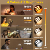 Lámpara De Lectura LED Tri-Head Clip 51 LEDs Recargable USB 1000mAh 4 Colores Luz Nocturna Para Libros Protección Ocular Para Dormitorio - details 1