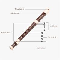 Clarinete De Barroco Treble Grabador Con Ocho Agujeros ABS Instrumento De Música De Viento Para Adultos Principiantes Práctica Removible - details 3
