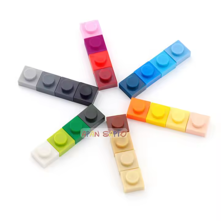 Bloques De Construcción DIY 300pcs Figuras Delgadas 1x1 Puntos 25 Colores Educativos Creativos Tamaño Compatible Con Juguetes 3024 Para Niños - 1