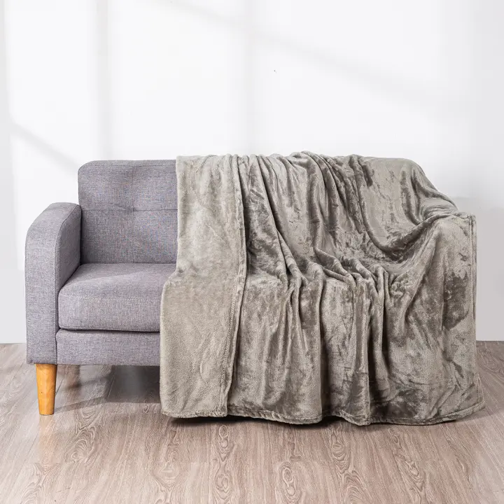 HOMESOL®  Manta sedalina para Cama Sofá y Sillón, Manta Polar Lisa de Tacto Suave Super Caliente para Adulto y Niño,Sin Arrugas - 1