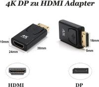FGNS Adaptador de Displayport DP a HDMI, DP Convertidor Macho a Hdmi Hembra, con Chapado en Oro, Resolución 4k Ultra Full HD de 1080p, para PC, TV, Monitor y Proyector-Negro - details 2