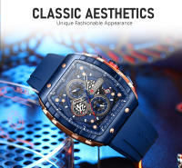 Reloj De Pulsera Curren 8442 Para Hombre Estilo Business Y Casual Cronógrafo De 6 Manos Reloj De Cuarzo Lujo Y Moda Resistente Al Agua Material De Correa Silicona Y Caja De Aleación Dial De Cristal De Zafiro - details 1