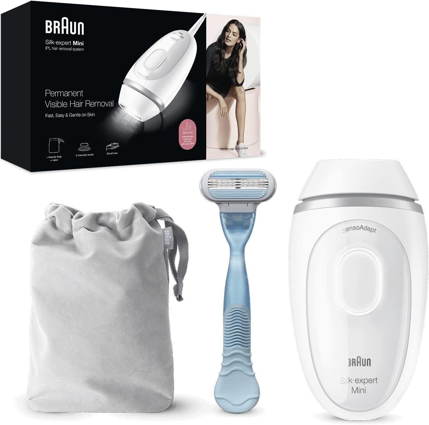 Braun Luz Pulsada Silk-Expert Mini Depiladora IPL, Alternativa a Depiladora Laser, Reducción Del Vello En Casa, Con Funda De Viaje, Tamaño Compacto, Fácil, Segura Y Eficiente. Producto Europeo con Garantía Oficial.
