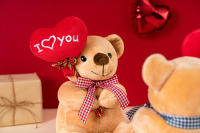 Oso De Balón Con Corazones De Amor Peluche Muñeco De Regalo Ornamento Para Día De San Valentín Relleno De Algodón PP Edad Recomendada 0-12 Años Unisex - details 3
