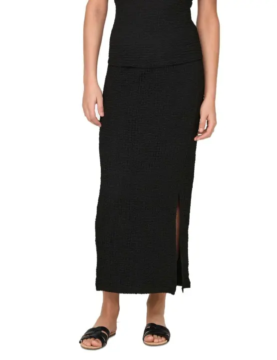 Falda Only Katie maxi negra tejido con textura para mujer - 1