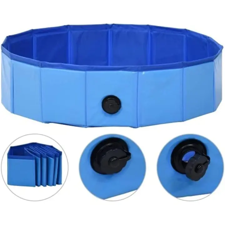 Piscina Plegable para Perros Gatos Bañera Portátil para Mascotas Plegable PVC Antideslizante y Resistente - 1