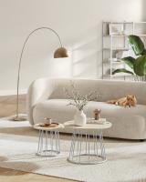 Juego de 2 Mesas de Centro Redondas - Estilo Moderno con Marco de Acero, para Sala de Estar y Dormitorio, Disponible en Varios Colores - details 1