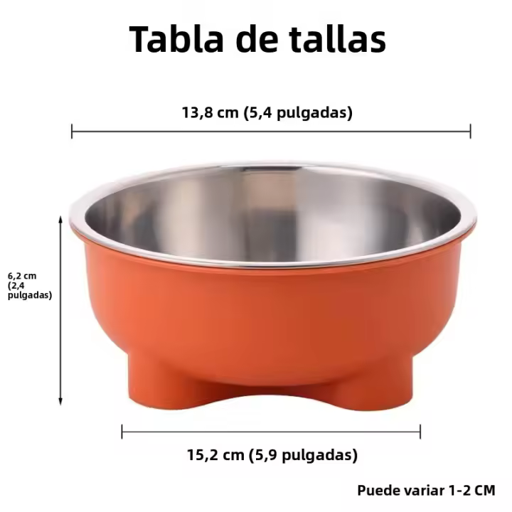 Tazón De Mascota De Acero Inoxidable Antideslizante Con Cuatro Pies Color Sólido Fácil De Limpia Para Uso Interior Y Exterior Para Perros Y Gatos - 1