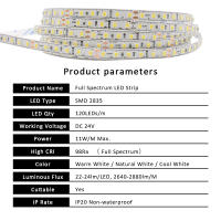 Tira De Luz LED De Espectro Completo 24V 5M 10M RA98 Protección Ocular Calor Frío 120LEDs Iluminación Lineal Alta Brillo Para Dormitorio - details 1