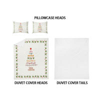 Juego De Cama Navideño 3 Piezas Con Patrón De Árbol De Navidad (1 Funda De Edredón + 2 Fundas De Almohada) Set De Ropa De Cama Suave Y Cómoda - details 7