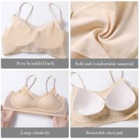 Sujetador Invisible Para Mujer De Verano 2023 Sujetador De Algodón De Seda Ultrafino Sin Costuras Con Almohadillas Push up Transpirable Para Yoga Y Deporte - details 4