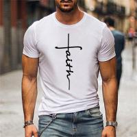 Camiseta Deportiva De Hombre Clásica Jesús Manga Corta Impresión De Feith Para Ejercicio Estilo Casual Transpirable Y De Secado Rápido - details 3