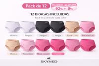 Pack 12 Bragas Mujer Sin Costuras Invisibles Microfibra Tallas Grandes STV · Ropa Interior Seamless Corte Láser Suave - details 0