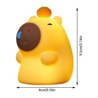 Lámpara De Noche De Silicona Capibara Para Niños Luz De Dormitorio Recargable Por USB Decoración Animal Táctil Para El Lecho - details 3