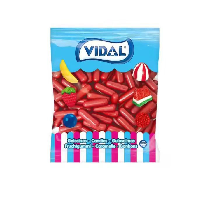 Vidal Pintalabios chicle grageado - Bolsa de 250 unidades - Gominolas, chucherías sin gluten y sin grasa - 1